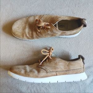 UGG Tan Suede Sherpa Lined Sneaker Shoes